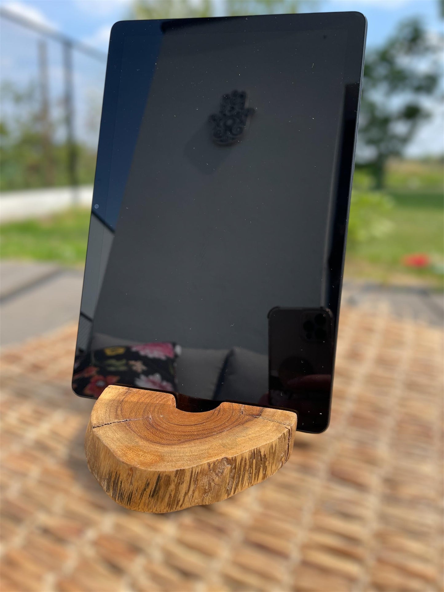 Grote Gamal Houten Telefoonhouder - Naturel