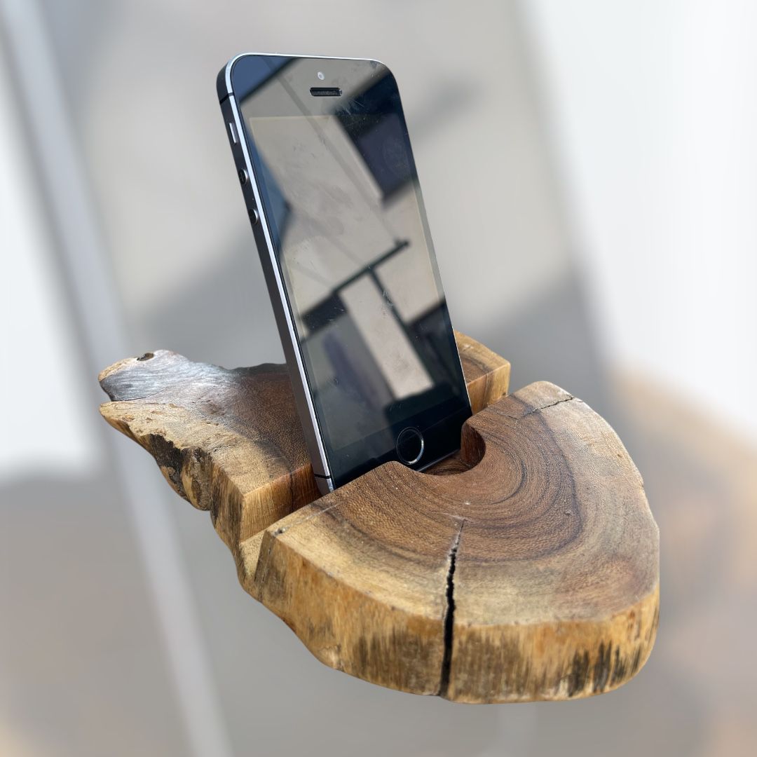 Grote Gamal Houten Telefoonhouder - Naturel