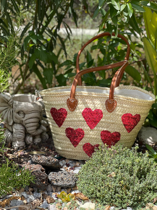 Strandtas - Boodschappentas - Shopper dames - 100 % handgemaakt Riet - 50 ( L ) x 29 ( B) x 20( D) cm - Lange Hengsels - Sluiting met tunnelkoord - 1 st