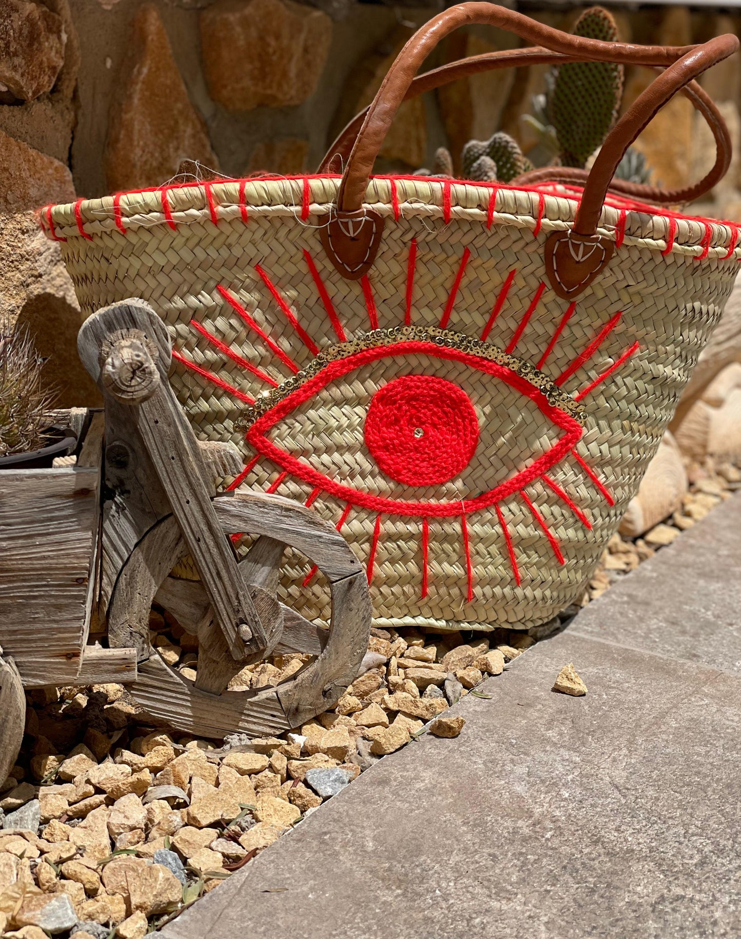 Strandtas - Boodschappentas - Shopper dames - 100 % handgemaakt Riet